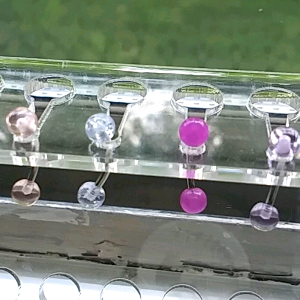 Pink&purple UV eyebrow rings!